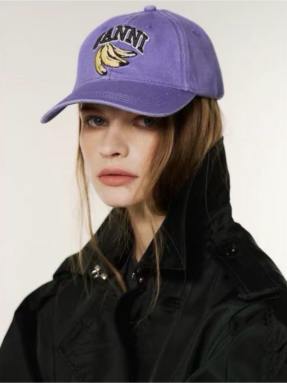 Ganni Lavender Baseball Cap with Banana Patch 2026SS